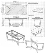Marble Dining Table Rectangular Polished and Eased Edge
