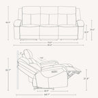 Genuine Leather Power Recliner Sofa 3 Seater USB Ports