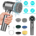 Cordless Electric Spin Scrubber with 5 Brush Heads
