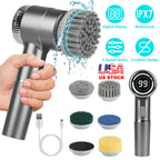 Cordless Electric Spin Scrubber with 5 Brush Heads