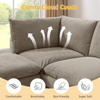 127 Inch Taupe Contemporary Modular Sectional Sofa