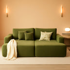 Green Cloudlike Velvet Oversized Double Chaise Lounge