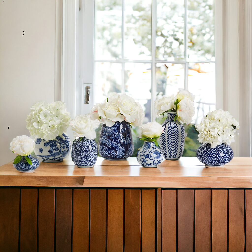 Samira Blue & White Handmade Vases