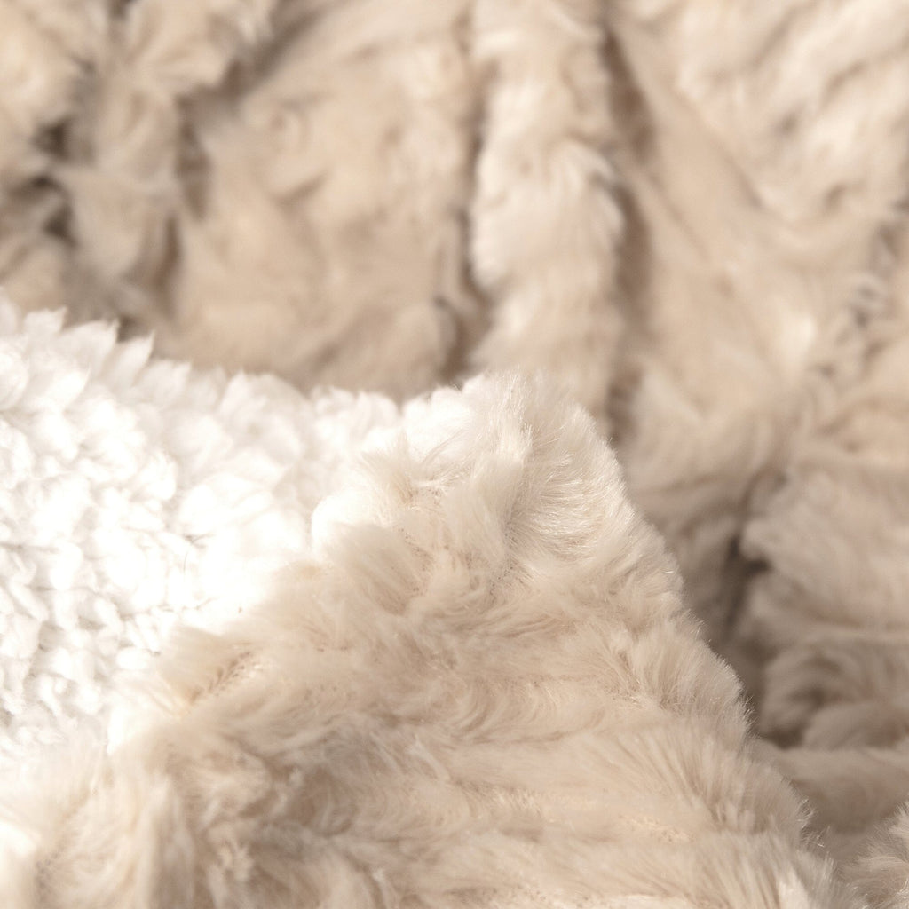 Champagne Ivory Faux Fur Throw