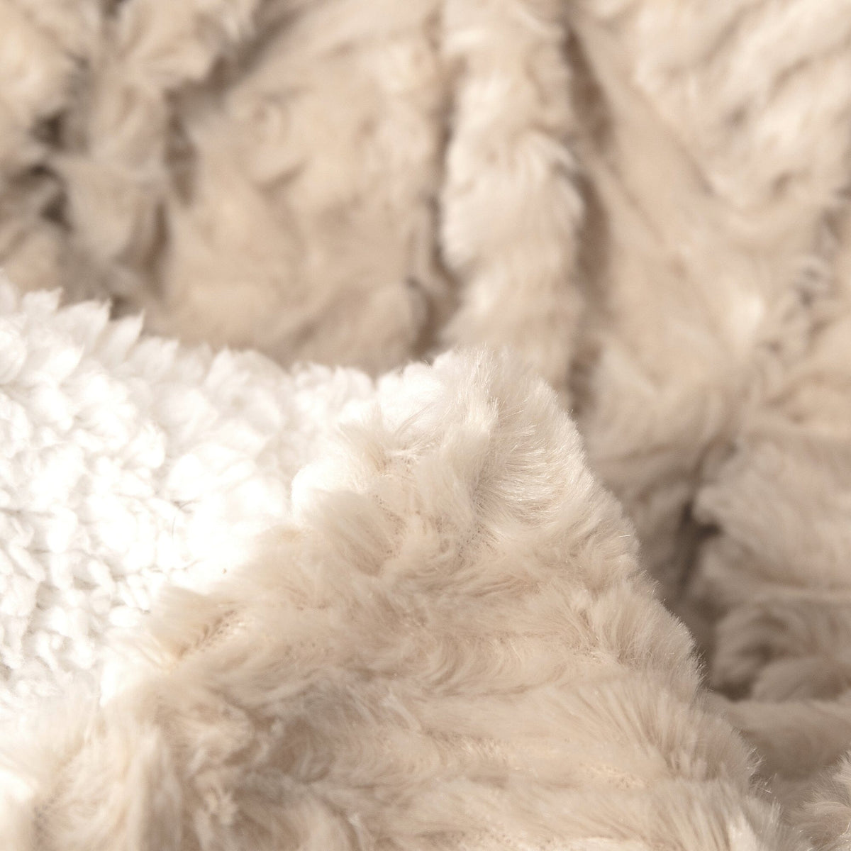 Champagne Ivory Faux Fur Throw
