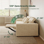 Modular Sectional Sofa With Velvet Beige Finish Recliner Compact Layout