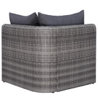 vidaXL 8 Piece Patio Lounge Set with Cushions Poly Rattan Gray