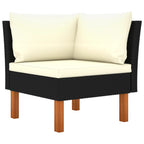 vidaXL 12 Piece Patio Lounge Set with Cushions Poly Rattan Black