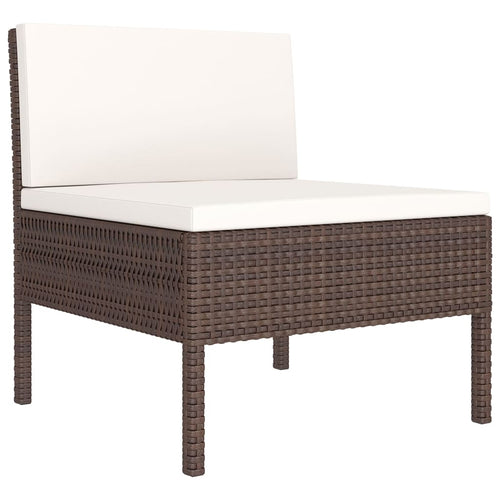 11-Piece Brown Woven Rattan Outdoor Lounge Set with Cushions