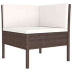 vidaXL 11 Piece Patio Lounge Set with Cushions Poly Rattan Brown
