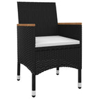 vidaXL Patio Dining Set 5 Piece Black and White/Gray 31.5"/55.1" Table Length
