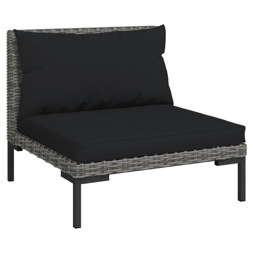 13-Piece Dark Gray Rattan Outdoor Lounge Set with Cushions