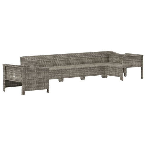 6-Piece Gray Woven Rattan Outdoor Lounge Set with Cushions