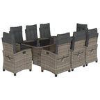 Gray Woven Outdoor Dining Set with Cushions (Seats 8)