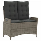 vidaXL 4 Piece Patio Dining Set with Cushions Gray Poly Rattan