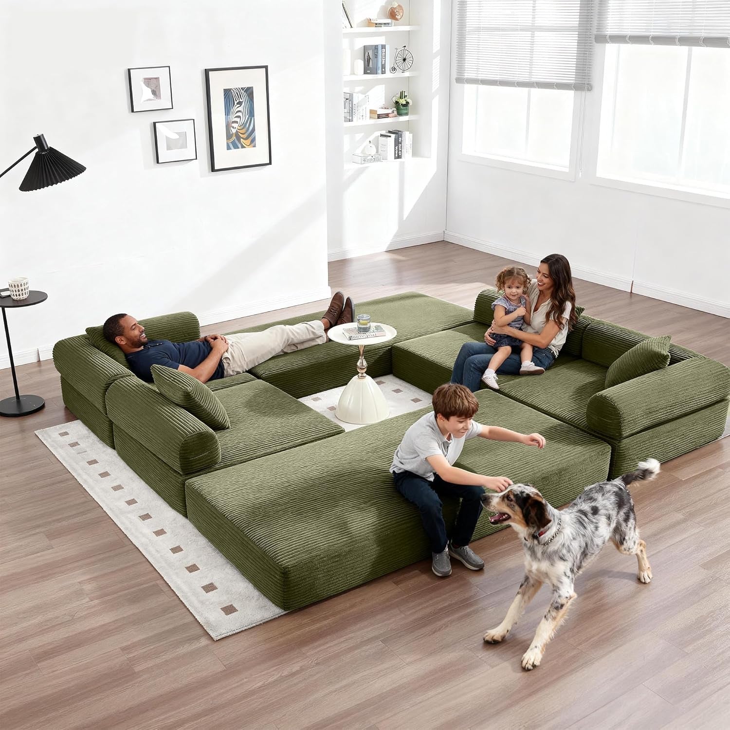 Olive Green Modular Sleeper Sofa — Premium Comfort