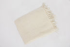 Handloomed Alpaca Bouclé Ivory Throw Blanket From Peru