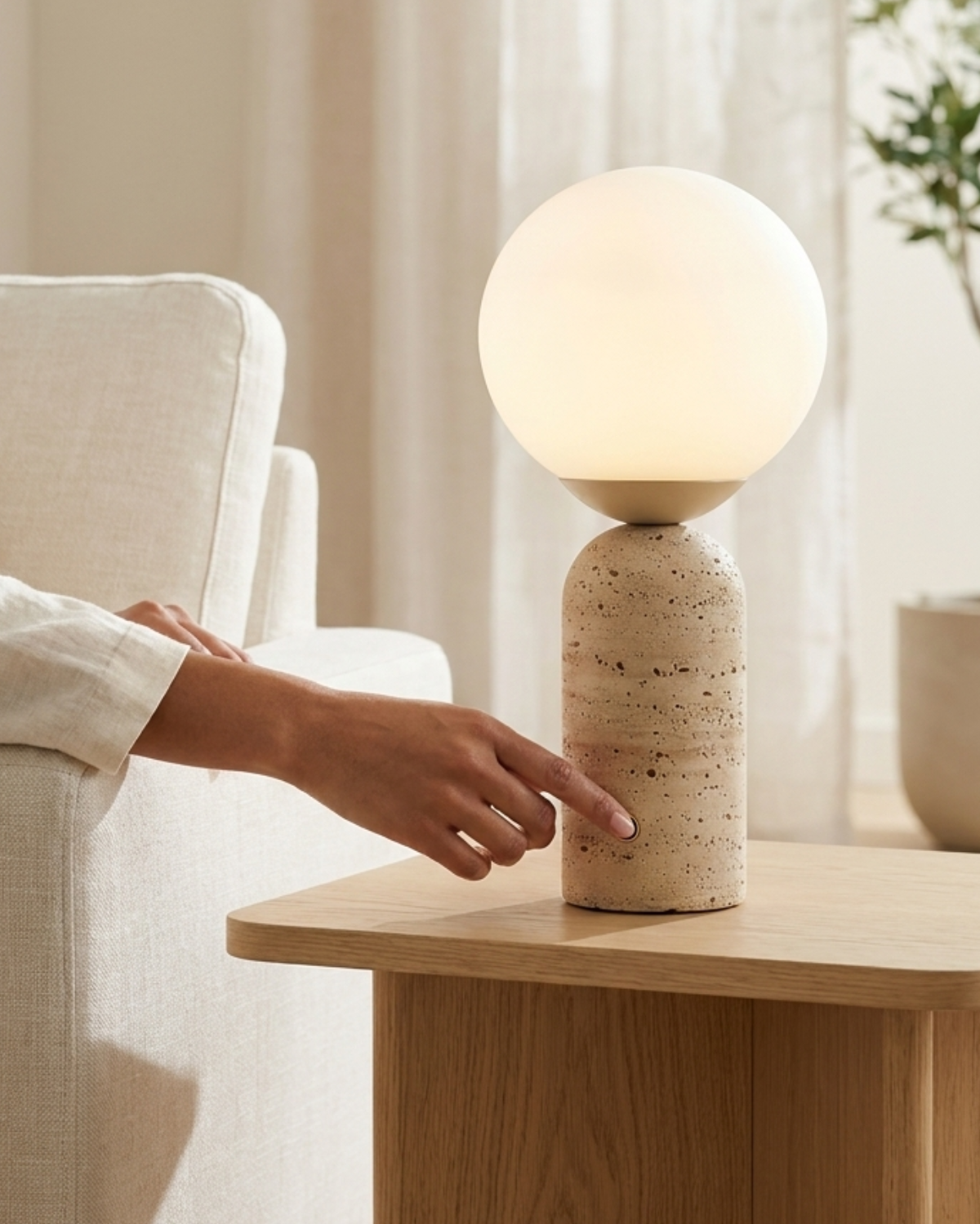 Mila Marble Globe Table Lamp