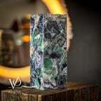 Fluorite Natural Stone Table Lamp, 16"