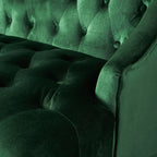 Tufted High Winged Back Velvet Loveseat
