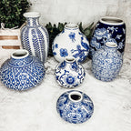 Samira Blue & White Handmade Vases