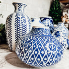 Samira Blue & White Handmade Vases