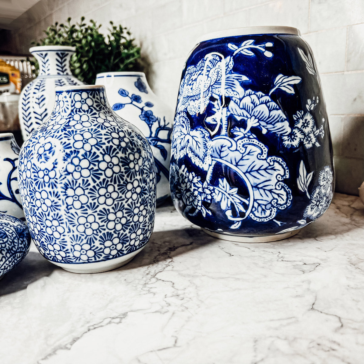 Samira Blue & White Handmade Vases