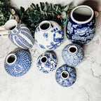 Samira Blue & White Handmade Vases