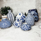 Samira Blue & White Handmade Vases