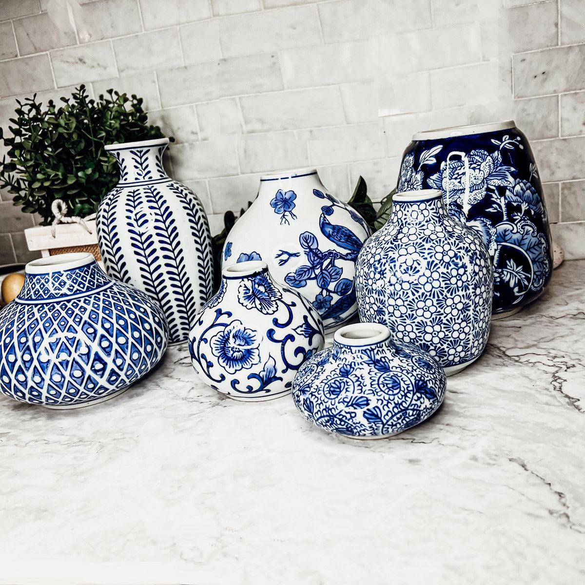 Samira Blue & White Handmade Vases