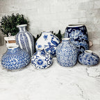 Samira Blue & White Handmade Vases