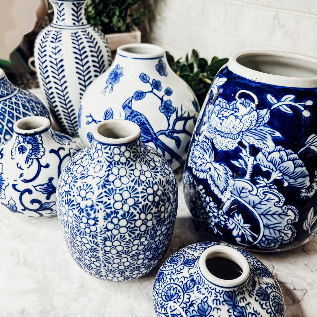 Samira Blue & White Handmade Vases