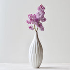 Textured White Porcelain Bud Vases, Set of 3