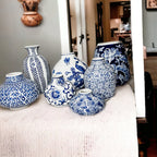 Samira Blue & White Handmade Vases