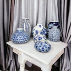 Samira Blue & White Handmade Vases