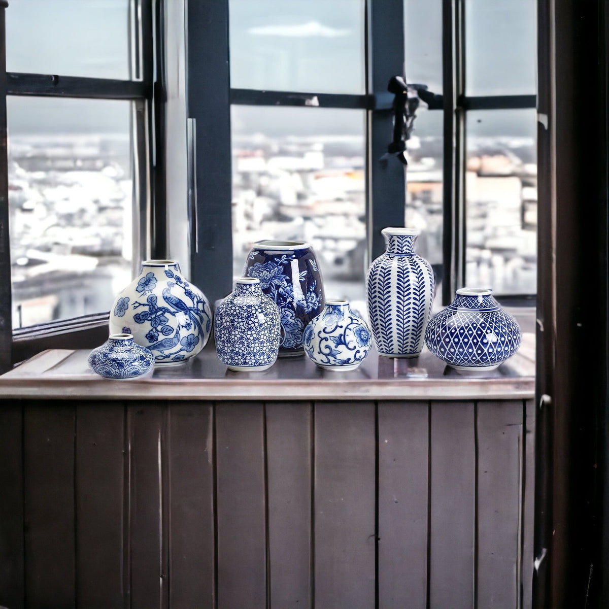 Samira Blue & White Handmade Vases
