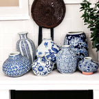 Samira Blue & White Handmade Vases