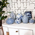 Samira Blue & White Handmade Vases
