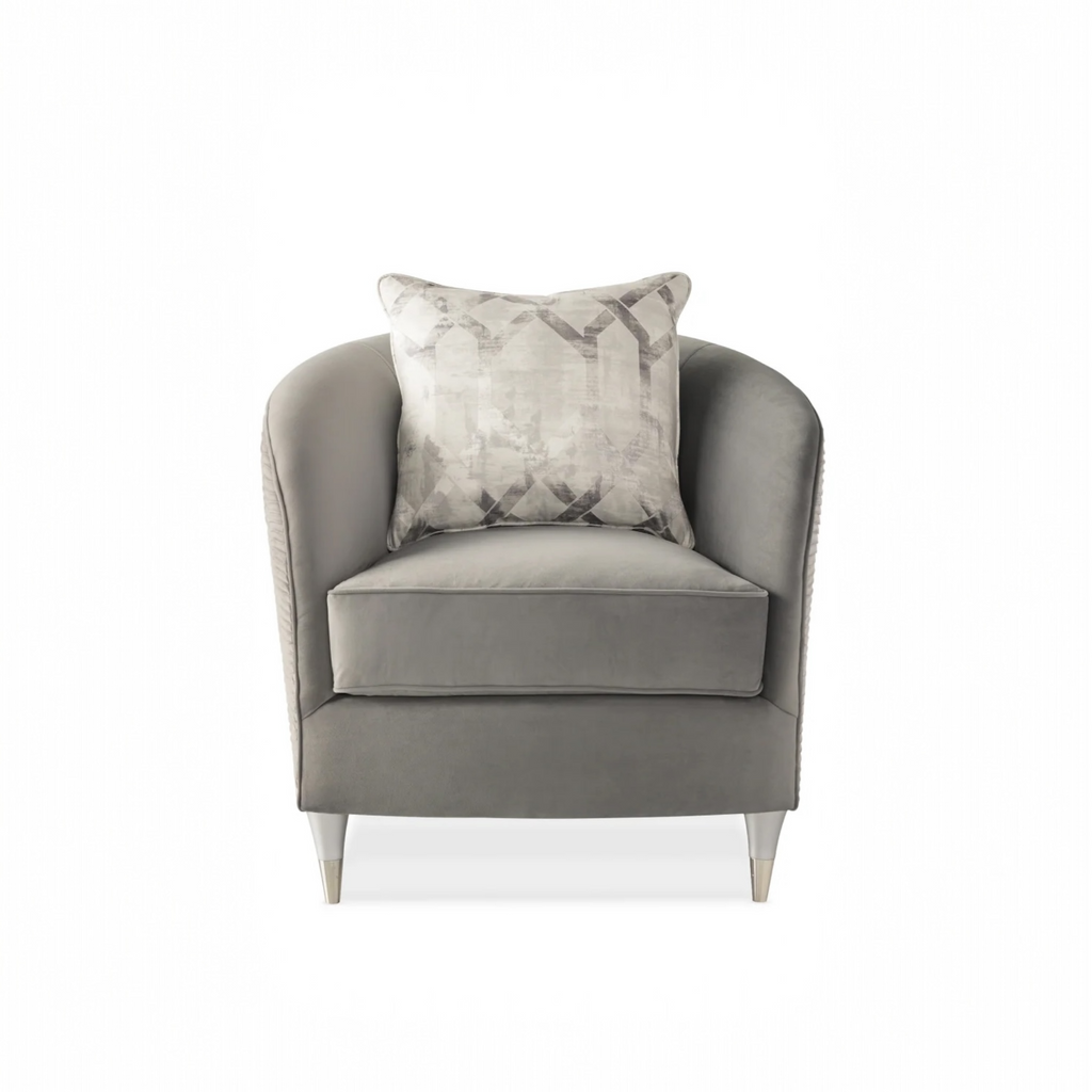 Gray Barrel Lounge Chair | Caracole Farrah