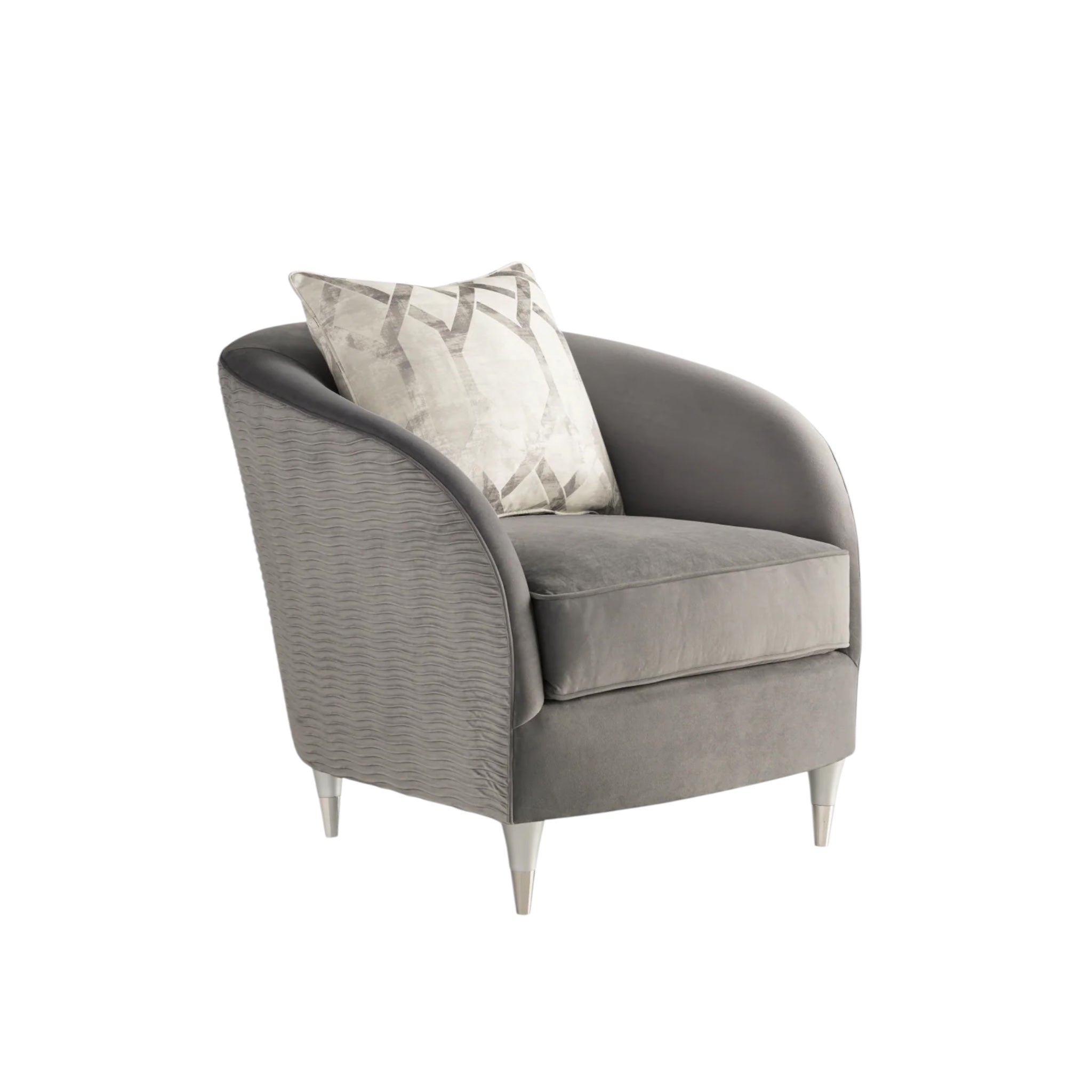 Gray Barrel Lounge Chair | Caracole Farrah