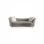 Gray Velvet Curved Sofa | Caracole Farrah