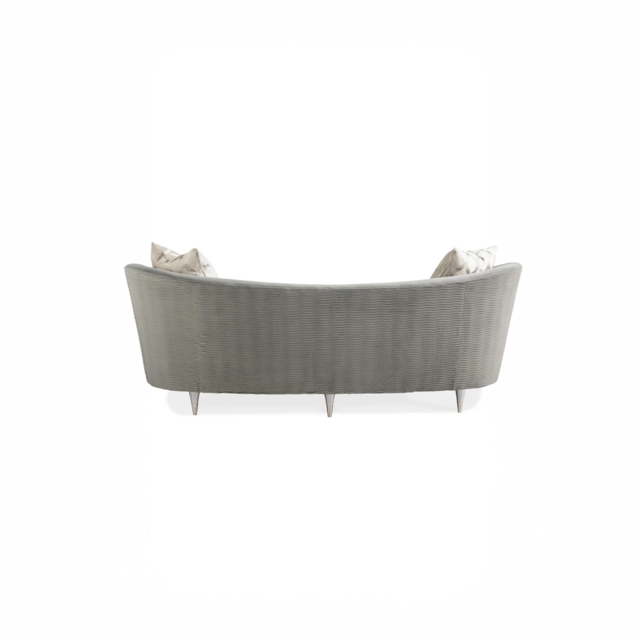 Gray Velvet Curved Sofa | Caracole Farrah