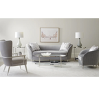 Gray Velvet Curved Sofa | Caracole Farrah