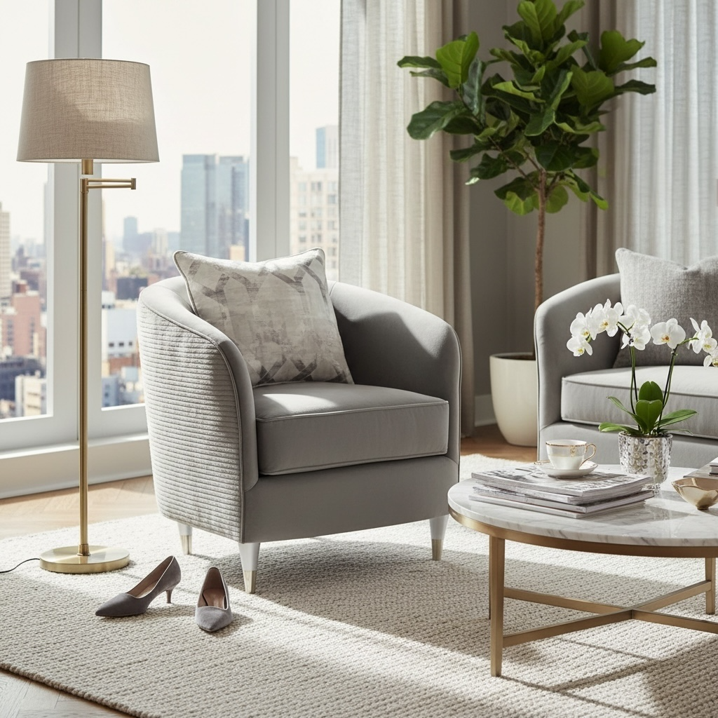 Gray Barrel Lounge Chair | Caracole Farrah