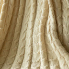 Handloomed Alpaca & Pima Cotton Cable Throw, Ivory