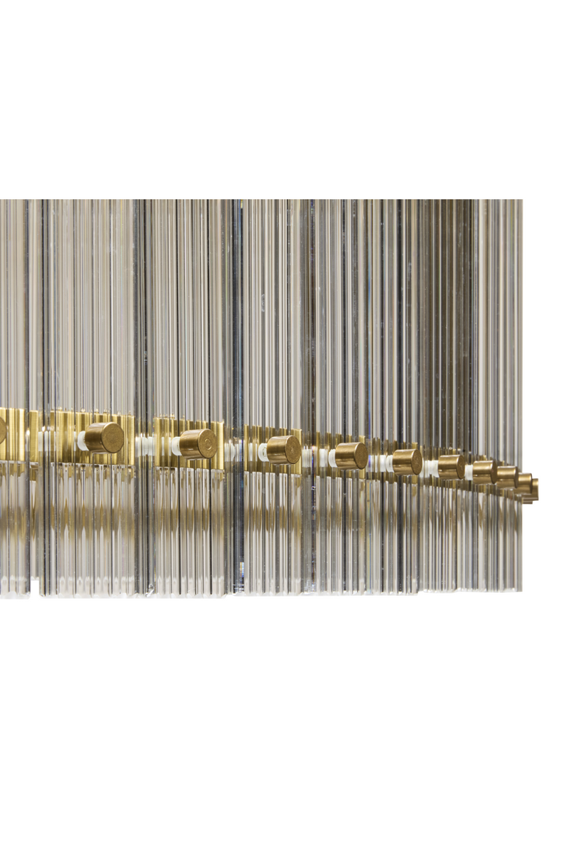 Clear Fluted Glass Chandelier L