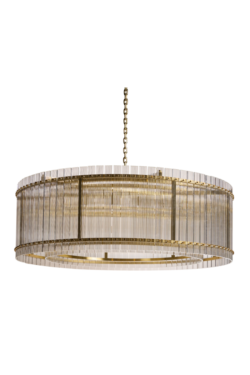 Clear Fluted Glass Chandelier L