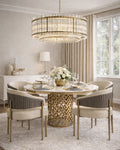 Clear Fluted Glass Chandelier L