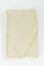 Handloomed Alpaca & Pima Cotton Cable Throw, Ivory