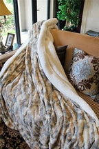 Russian Lynx Faux Fur Throw